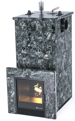 Печь "Геленджик" в полноценном кожухе с боковым подключением (Пироксенит)
